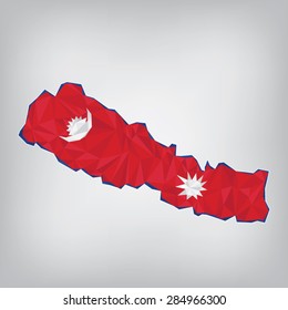 Nepal low poly map