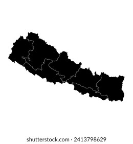 Nepal map with administrative divisions. Vector illustration.