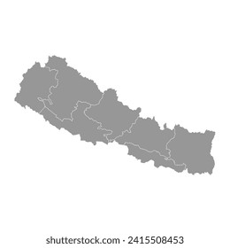 Nepal map with administrative divisions. Vector illustration.