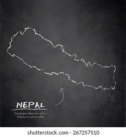 Nepal map blackboard chalkboard vector