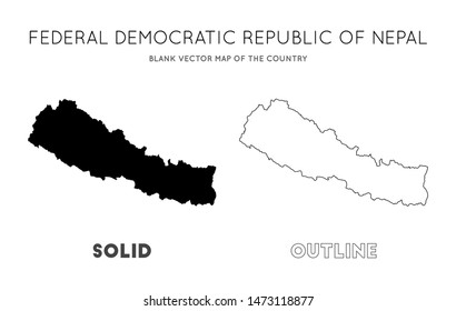 Nepal map. Blank vector map of the Country. Borders of Nepal for your infographic. Vector illustration.