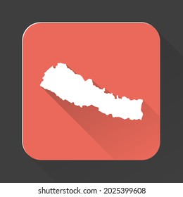 Mapa de Nepal con fronteras aisladas en segundo plano