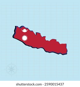  Nepal map Design Vector illustration graphic