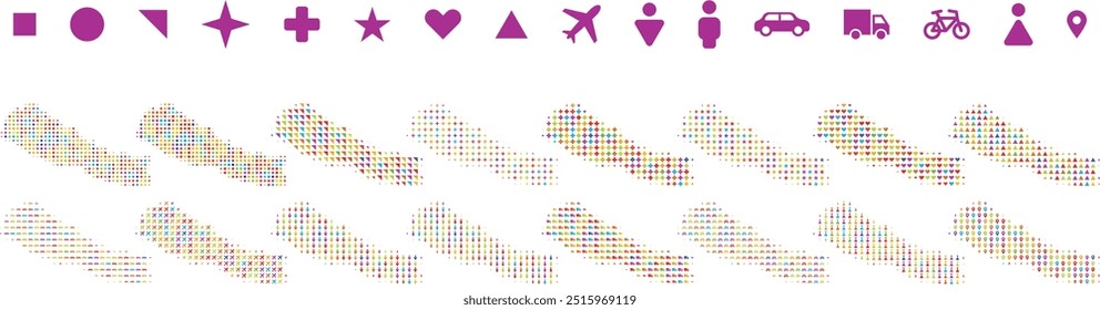 Nepal map in different icon shapes.eps
