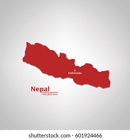 Nepal Map, With Extensive State and Capital State, Using For Business, Education, etc.