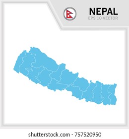 Nepal Map Flag White Background Stock Vector (Royalty Free) 757520950 ...