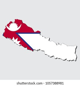 Nepal Map Flagvector Illustration Stock Vector (Royalty Free ...