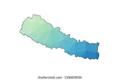 nepal map in geometric polygonal style. nepal map of isolated. Vector Illustration Eps10.