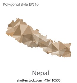 Nepal map in geometric polygonal style. Abstract triangle, modern design background.Vector illustration EPS10