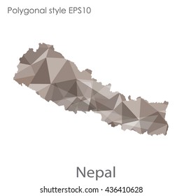 Nepal map in geometric polygonal style. Abstract triangle, modern design background.Vector illustration EPS10