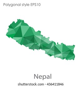 Nepal map in geometric polygonal style. Abstract triangle, modern design background.Vector illustration EPS10