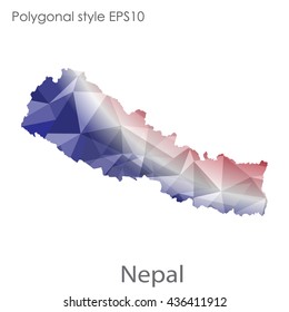 Nepal map in geometric polygonal style. Abstract triangle, modern design background.Vector illustration EPS10
