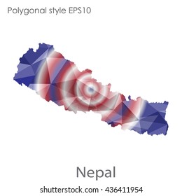 Nepal map in geometric polygonal style. Abstract triangle, modern design background.Vector illustration EPS10
