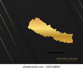 Nepal map of gold gradient style vector Illustration.