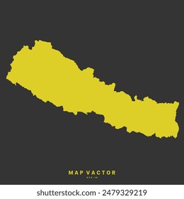 Nepal map golden yellow color High Detailed on gray background. Abstract design vector illustration eps 10