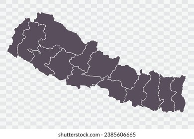 Nepal Map Graphite Color on White Background quality files Png