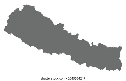Nepal map gray color