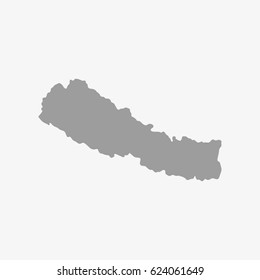 Nepal map in gray on a white background