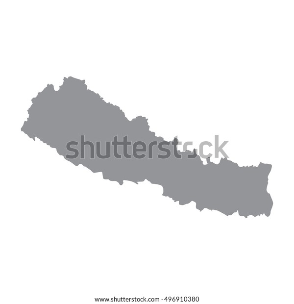Nepal Map Gray On White Background Stock Vector (Royalty Free ...