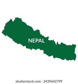Nepal map. Map of Nepal in green color