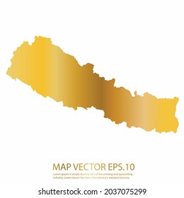 Nepal map High Detailed on white background. gold gradient color. Abstract design vector illustration eps 10