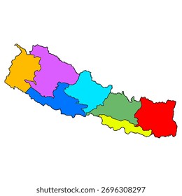 Nepal mapa ilustración dibujado a mano Vector aislado