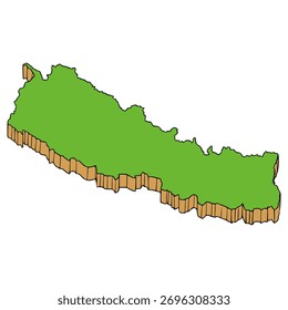 Nepal mapa ilustración dibujado a mano Vector aislado