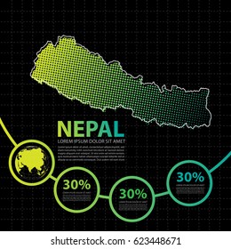 Nepal map infographic design template