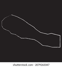 Nepal Karte Linie Symboldesign, weißes Kreide. Zeichne ein Bild an die Tafel.