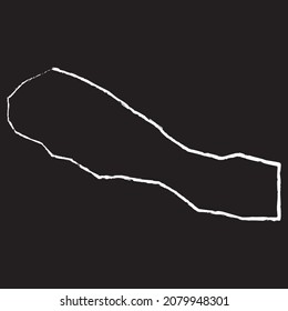 Línea de mapa de Nepal Diseño de iconos, tiza blanca. Dibuja una imagen en la pizarra.
