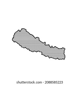 Nepal Map on white background-vector thin line icon. Free Vector