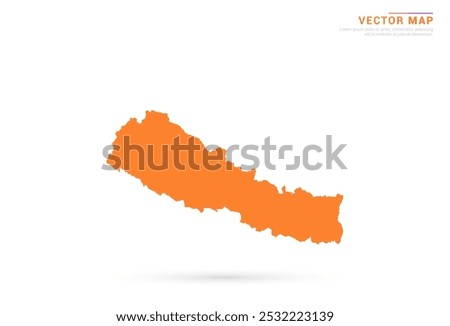 Nepal Map - Orange abstract style isolated on white background vector.
