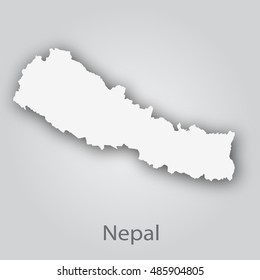 Nepal map in paper cut style.Abstract modern design background. Vector illustration EPS10