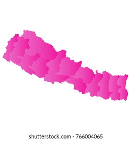 nepal map - pink pastel graphic background . Vector illustration eps 10