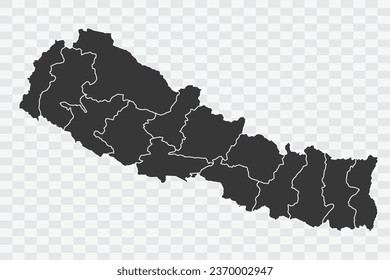 Nepal Map Shadow Color on White Background quality files Png