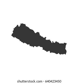 Nepal map silhouette on the white background. Vector illustration Nepal map silhouette on the white background. Vector illustration