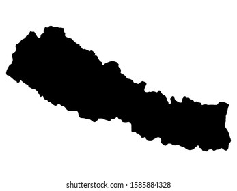 Nepal Map Silhouette Vector illustration Eps 10