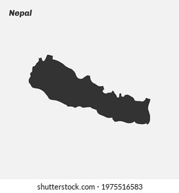 Nepal map silhouette. Vector illustration.
