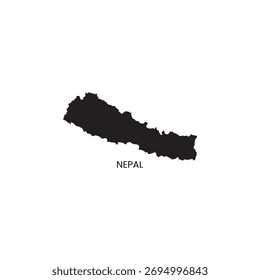 Nepal map simple vector outline.