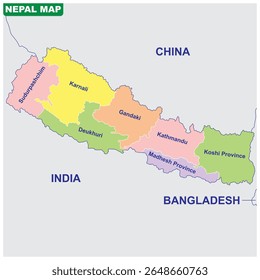 Nepal Map Vector illustration on white background