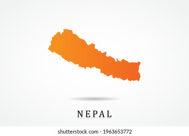 Nepal Map - World Map International vector template with Orange gradient color isolated on white background - Vector illustration eps 10