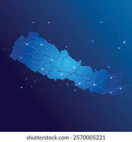Nepal map world internet network