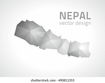 Nepal mosaic polygonal triangle vector grey map