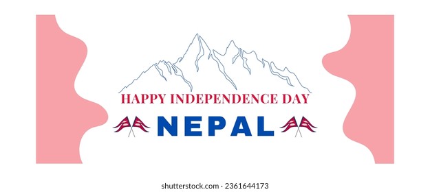 Nepal national day banner for independence day anniversary. Flag of Nepal and modern geometric retro abstract design.