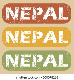 Nepal on colored background