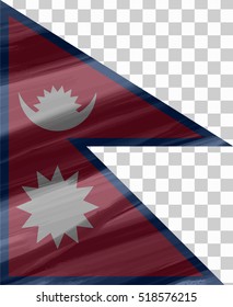  Nepal painted / drawn vector flag. Dramatic, unusual look. Vector file contains flag, background and texture layers
