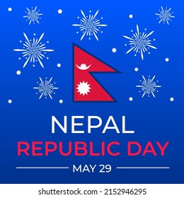 Nepal Republic  Day banner. National holiday celebrate on May 29. Vector template for typography poster, flyer, postcard, etc.