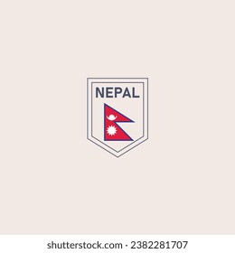 Nepal - Show your support with this powerful flag and shield design.