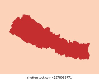 Nepal simple flat red map