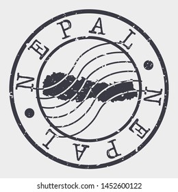 Nepal Stamp Postal. Map Silhouette Seal. Passport Round Design. Vector Icon. Design Retro Travel.